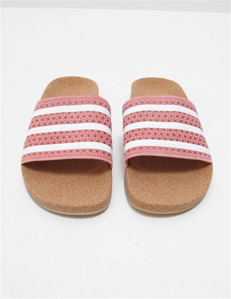 adidas adilette cork w pink weiß|adidas adilette sandals.